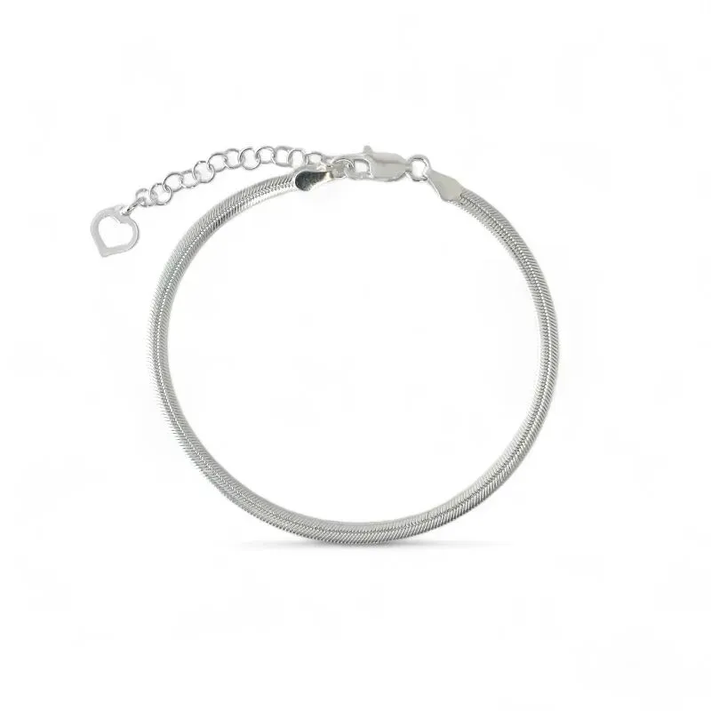 Pulseira Rabo Rato Achatada Prata 925