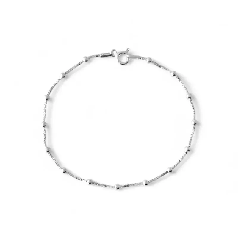 Pulseira Veneziana Bolinha Prata 925