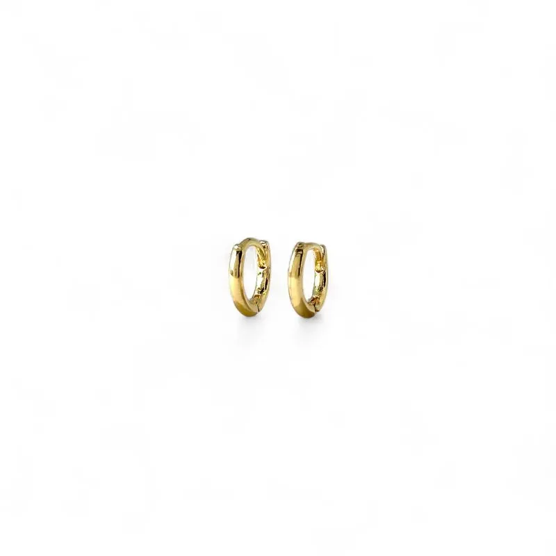 Brinco Argola Tubinho Banhado a Ouro 18k Lisa - 0,9cm