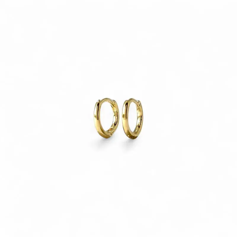 Brinco Argola Tubinho Banhado a Ouro 18k Lisa - 1,0cm