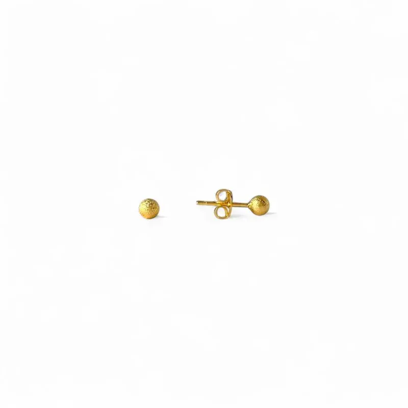 Brinco Bola Fosca Banhado a Ouro 18k - 3,5mm