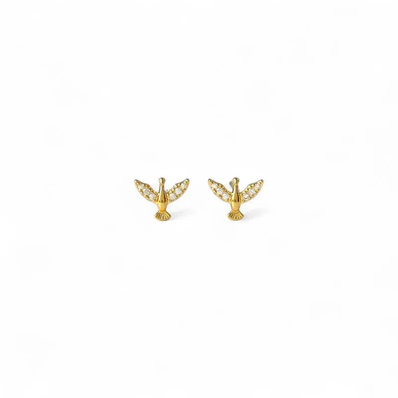 Brinco Espírito Santo Banhado a Ouro 18k com Zircônias