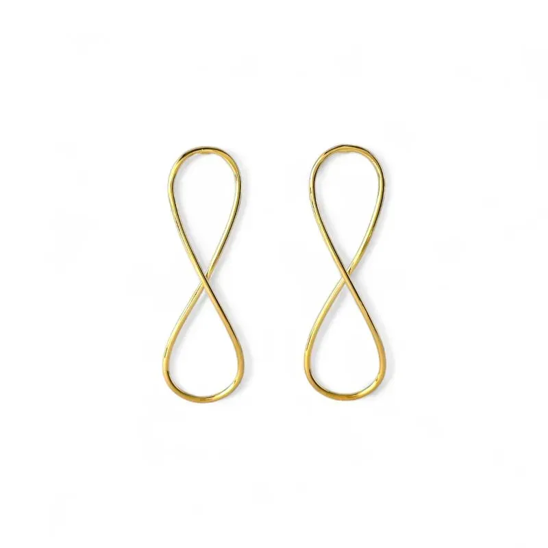 Brinco Infinito Banhado a Ouro 18k Liso