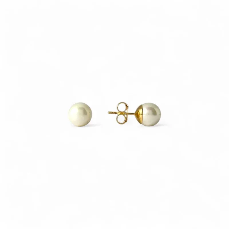Brinco Pérola Shell Banhado a Ouro 18k