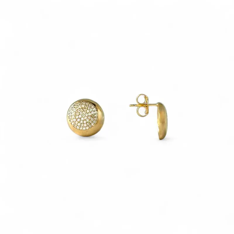 Brinco Redondo Banhado a Ouro 18k com Zircônias no Centro