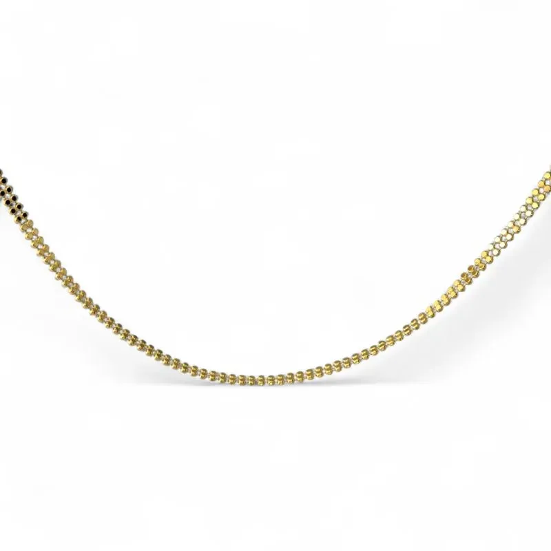 Colar Bolinhas 2 Linhas Banhado a Ouro 18k Achatadas