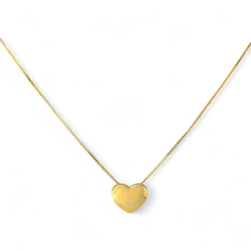 Colar Coração Banhado a Ouro 18k Liso