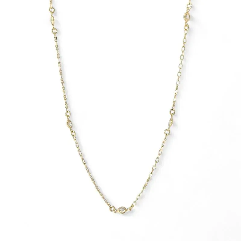 Colar Longo Banhado a Ouro 18k com Zircônias - 70cm