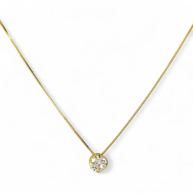 Colar Ponto de Luz Banhado a Ouro 18k com Zircônia - 8mm