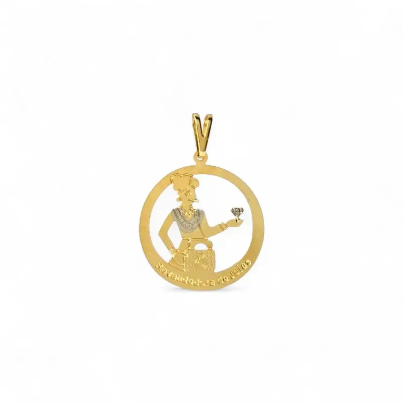 Pingente Profissão Revendedora de Joias Banhado a Ouro 18k