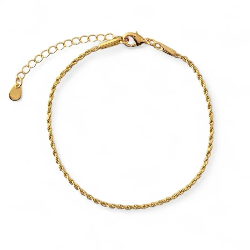 Pulseira Cordão Baiano Banhada a Ouro 18k - 1,5mm