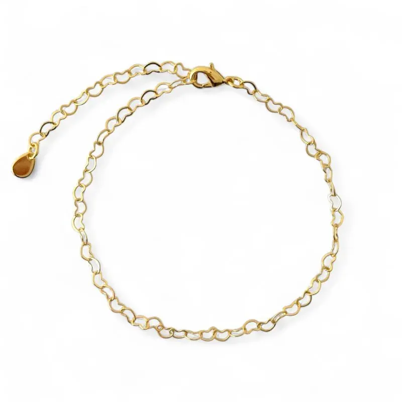 Pulseira Elo Coração Banhada a Ouro 18k