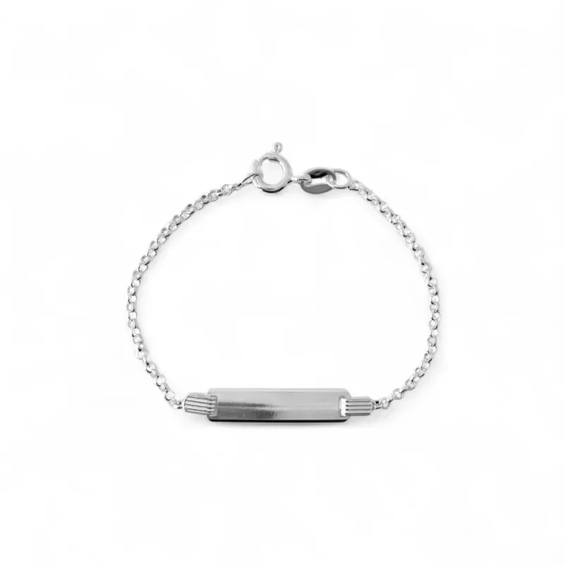 Pulseira Infantil Chapa Prata 925 para Gravação