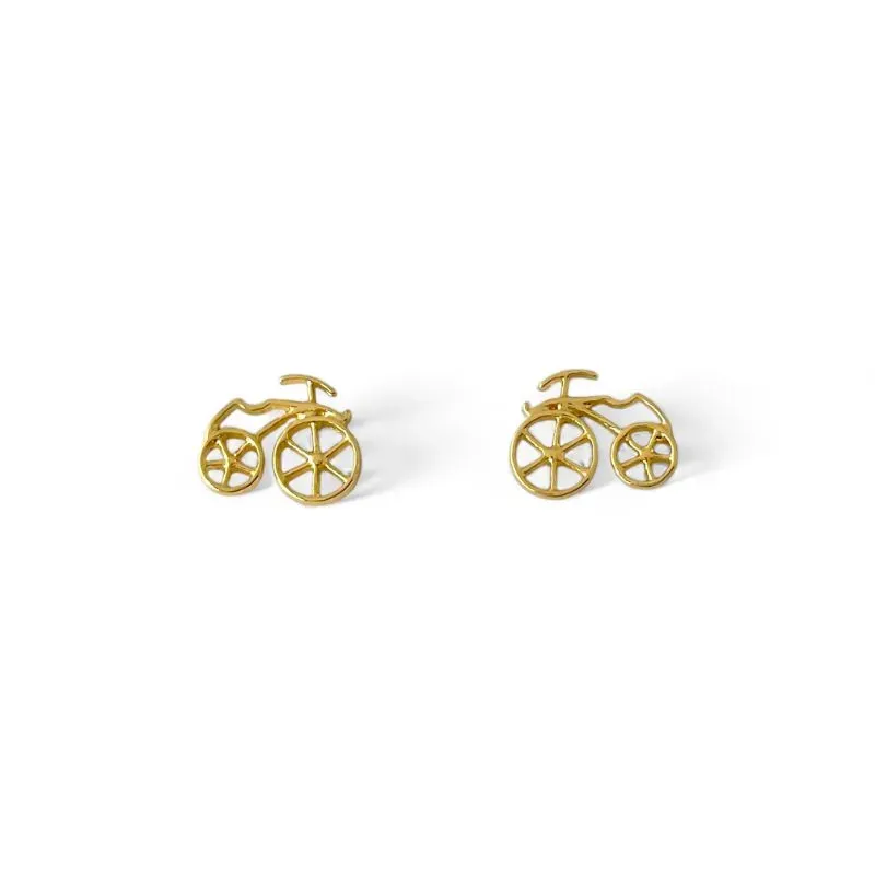 Brinco Bicicleta Banhado a Ouro 18k Liso