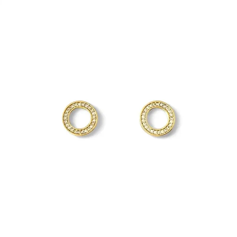 Brinco Círculo Banhado a Ouro 18k Vazado com Zircônias