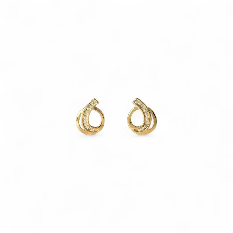 Brinco Gota Banhado a Ouro 18k com Zircônias