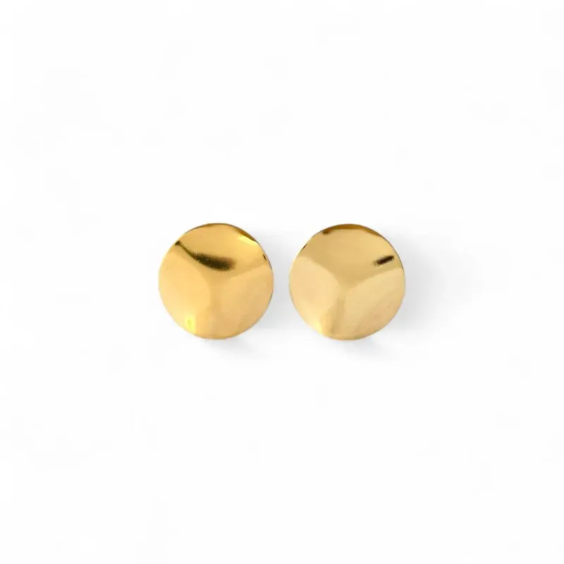 Brinco Orgânico Círculo Banhado a Ouro 18k Liso Ondulado