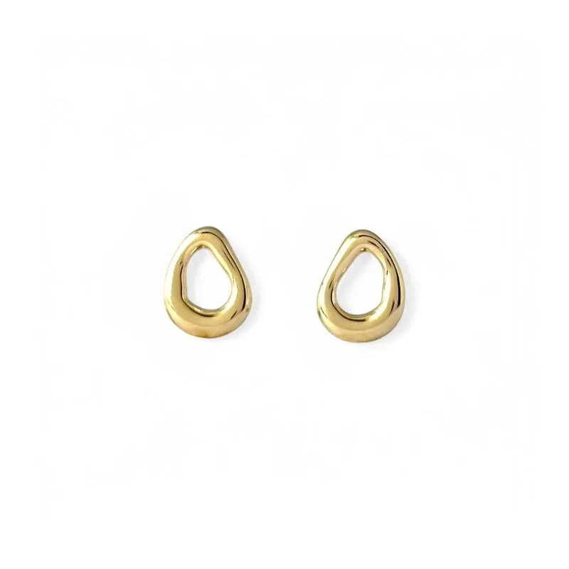 Brinco Orgânico Gota Banhado a Ouro 18k Vazado