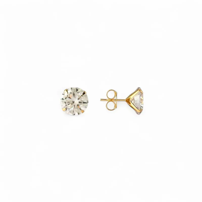 Brinco Ponto de Luz Banhado a Ouro 18k com Zircônia - 12mm