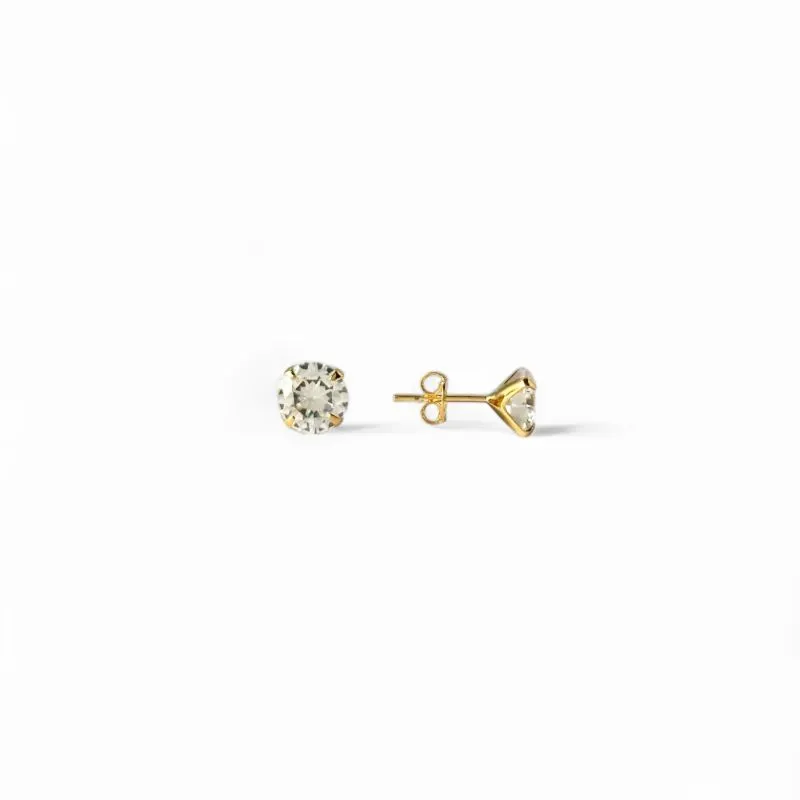 Brinco Ponto de Luz Banhado a Ouro 18k com Zircônia - 8mm