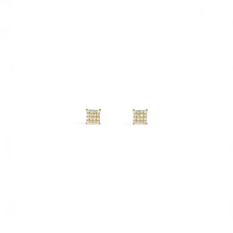 Brinco Quadrado Banhado a Ouro 18k com Zircônias