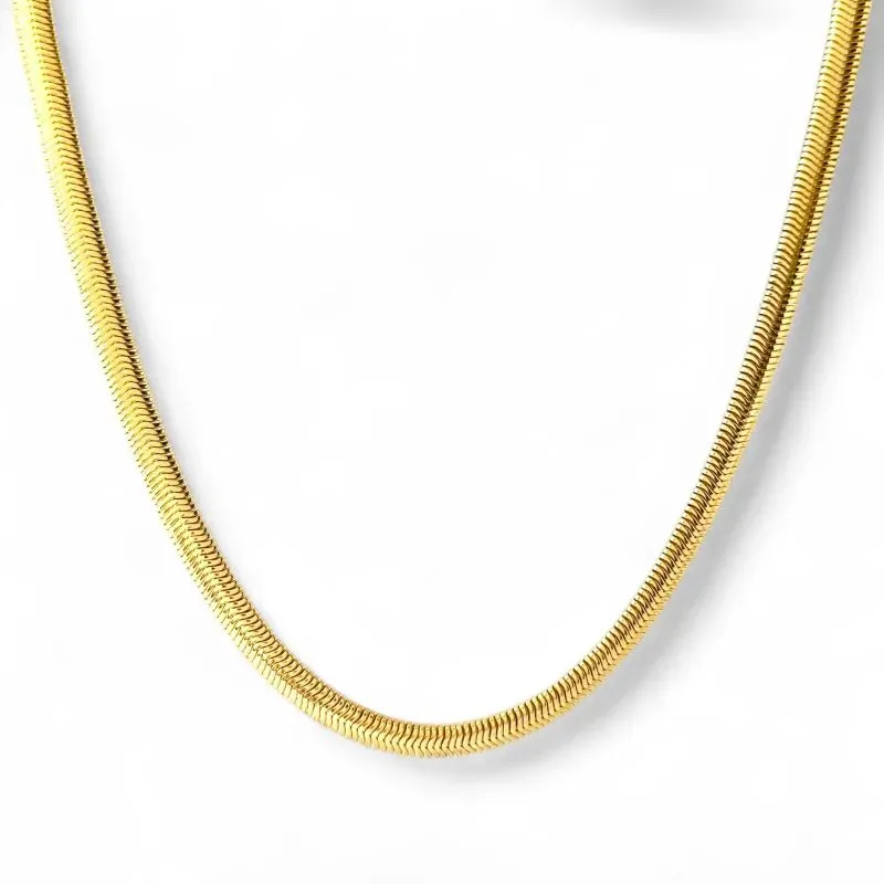 Colar Choker Rabo de Rato Larga Banhado a Ouro 18k