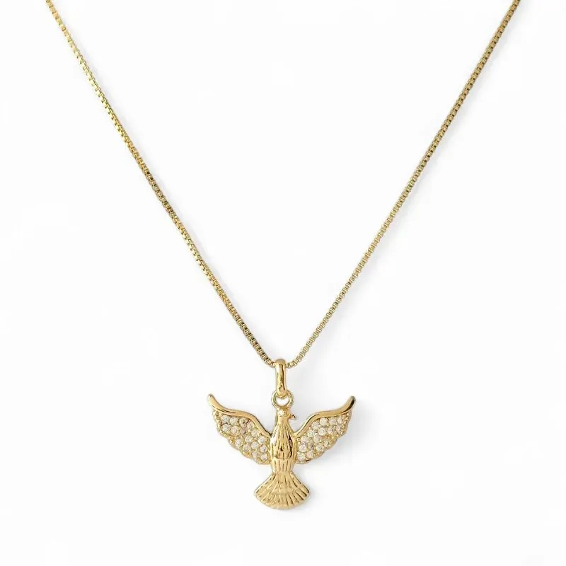 Colar Espírito Santo Banhado a Ouro 18k com Zircônias