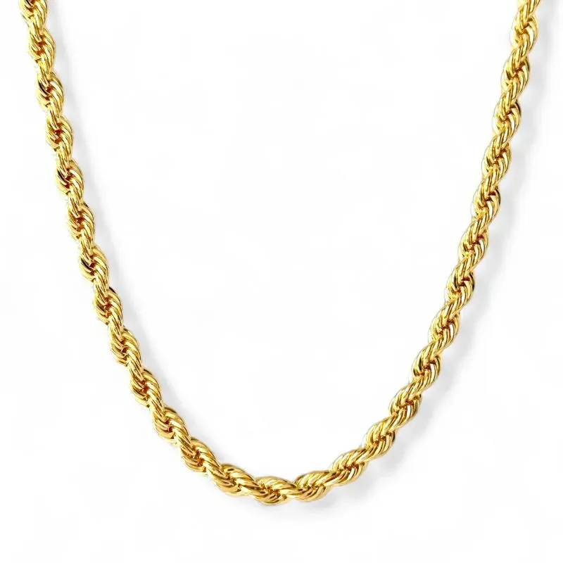 Colar Exclusivo Cordão Baiano Grosso Banhado a Ouro 18k - 40cm