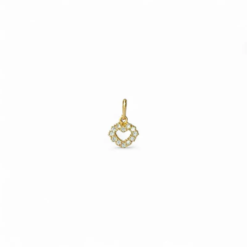 Pingente Coração Banhado a Ouro 18k Vazado com Zircônias