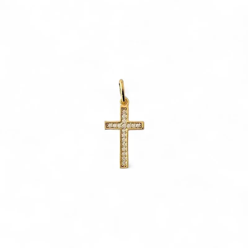 Pingente Cruz Banhado a Ouro 18k com Zircônias