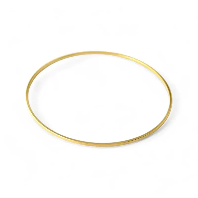 Pulseira Bracelete Banhado a Ouro 18k Fino Liso