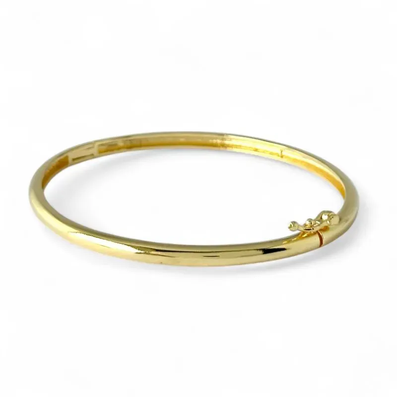 Pulseira Bracelete Banhado a Ouro 18k Liso com Fecho