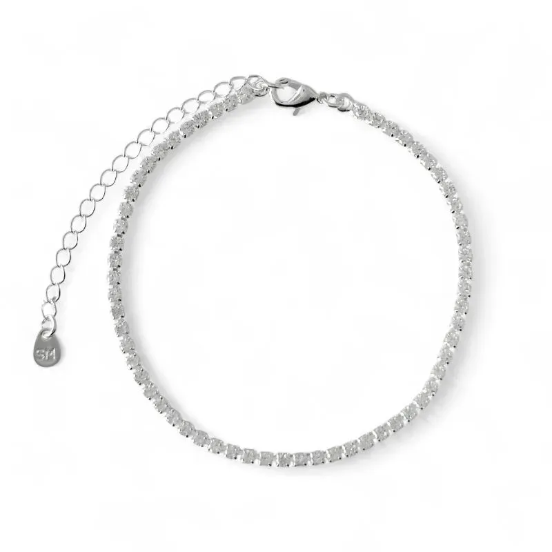 Pulseira Riviera Folheada a Prata com Zircônias