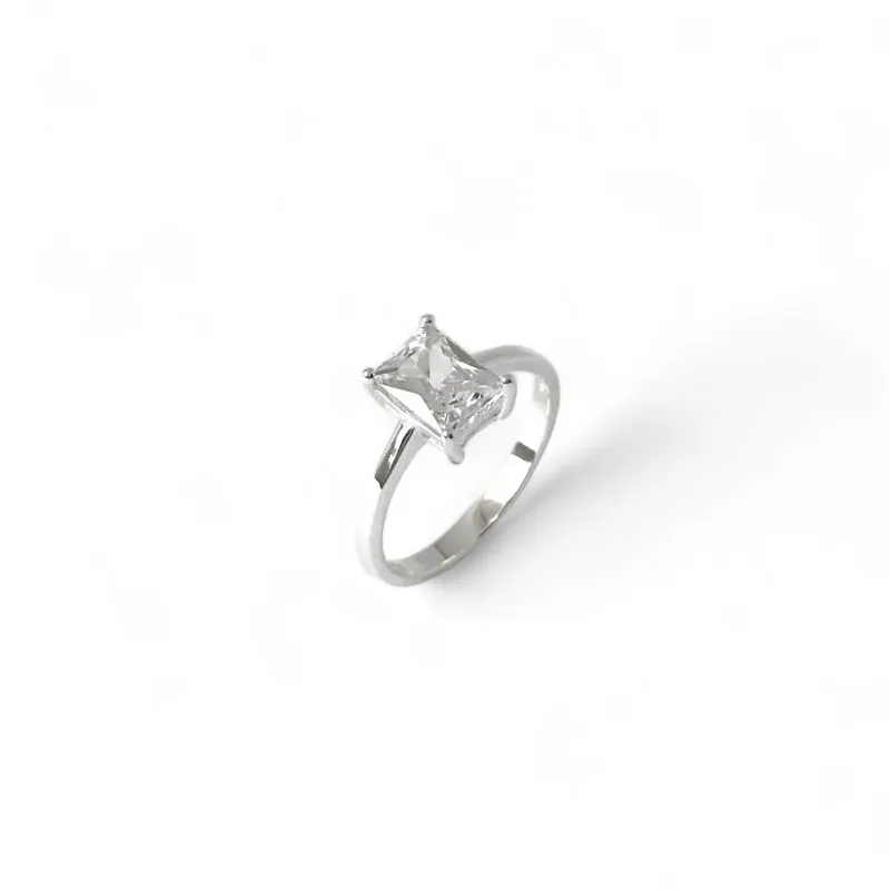 Anel Prata 925 com Zircônia Retangular