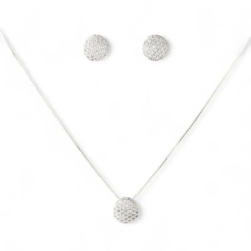 Conjunto Círculo Prata 925 com Zircônias