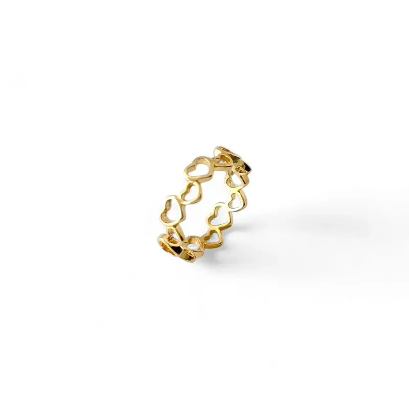 Anel Falange Banhado a Ouro 18k Coração