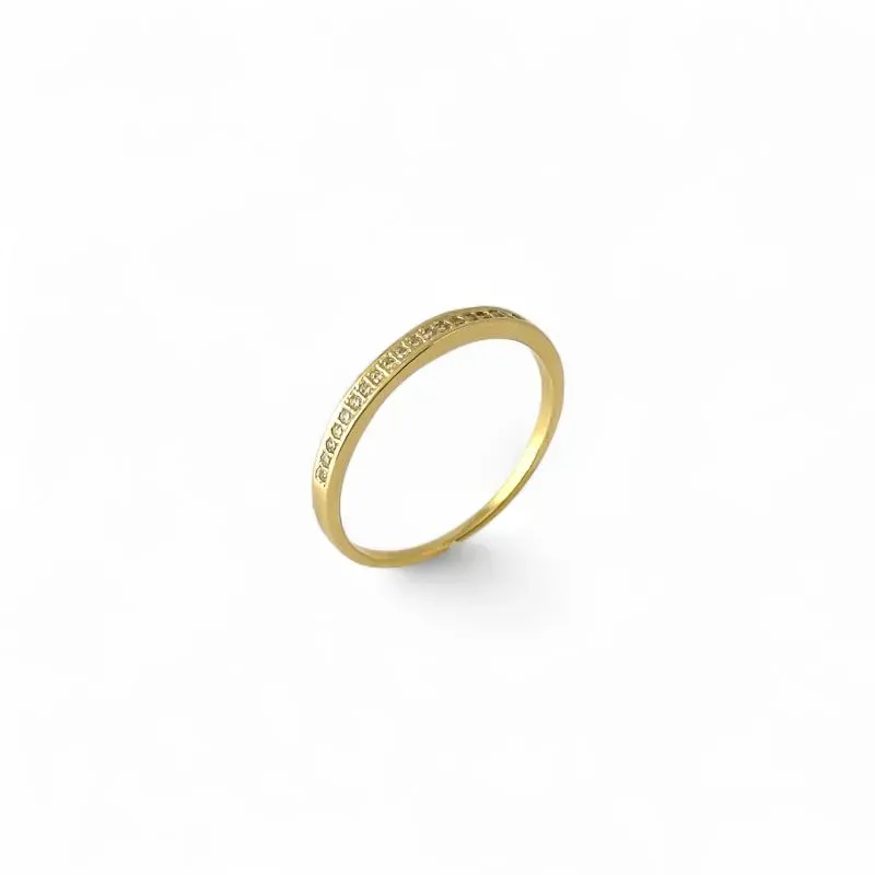 Anel Meia Aliança Banhado a Ouro 18k com Zircônias Tam26