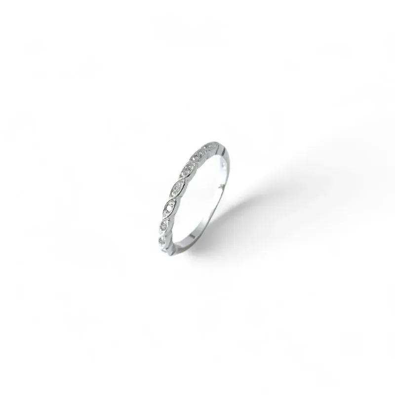 Anel Prata 925  Zircônias Eye Estilo Olho