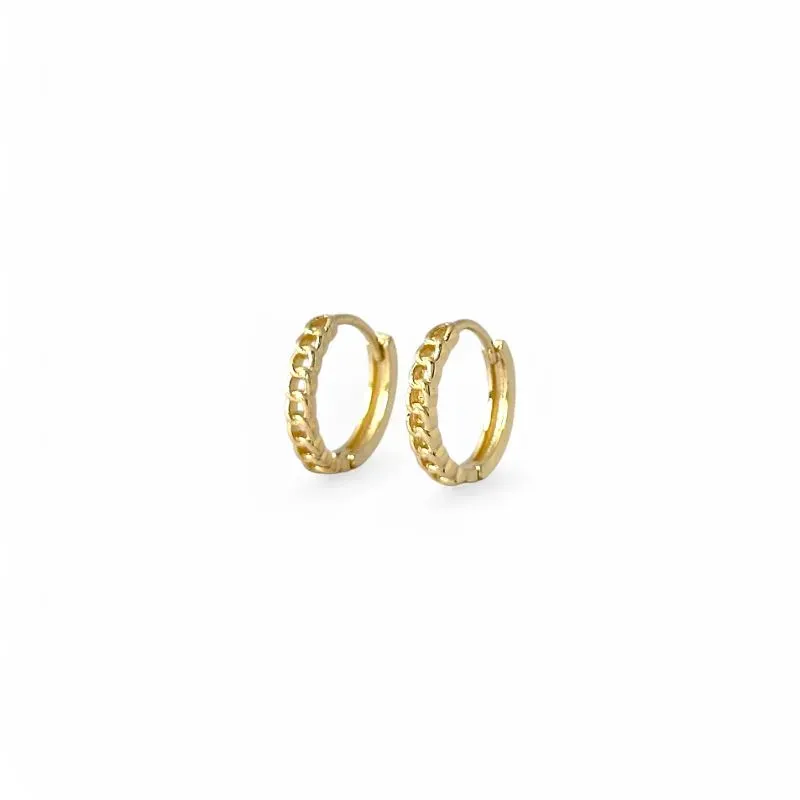 Brinco Argola Estilo Corrente Banhado a Ouro 18k - 1,5cm