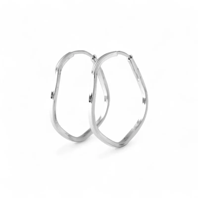 Brinco Argola Ondulada Prata 925 - 3,0cm