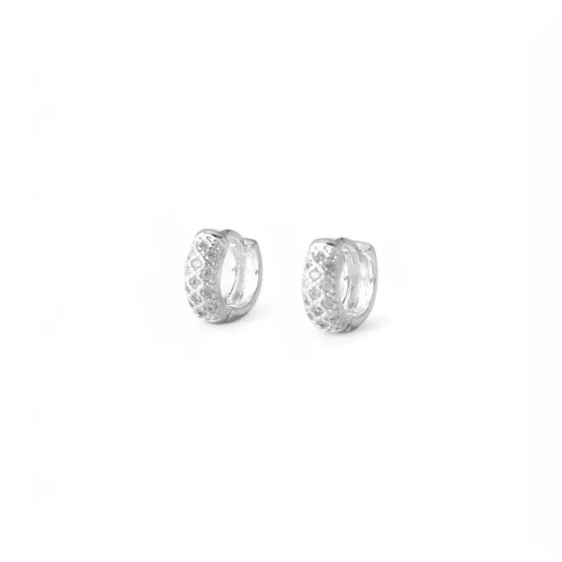 Brinco Argola Prata 925 com Zircônias - 1,0cm