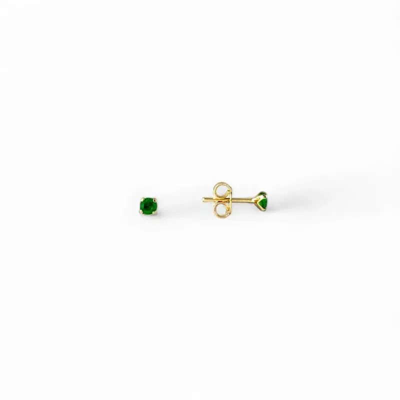 Brinco Banhado a Ouro 18k com Zircônia Verde - 3mm