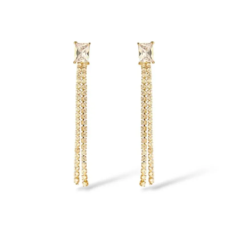 Brinco Festa Riviera Banhado a Ouro 18k com Zircônias