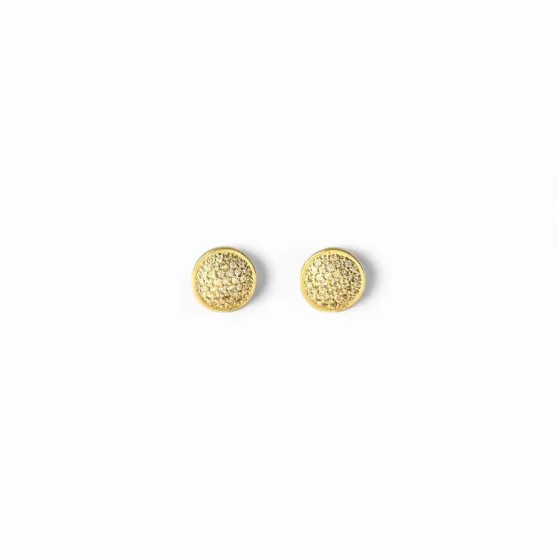 Brinco Geométrico Círculo Banhado a Ouro 18k com Zircônias