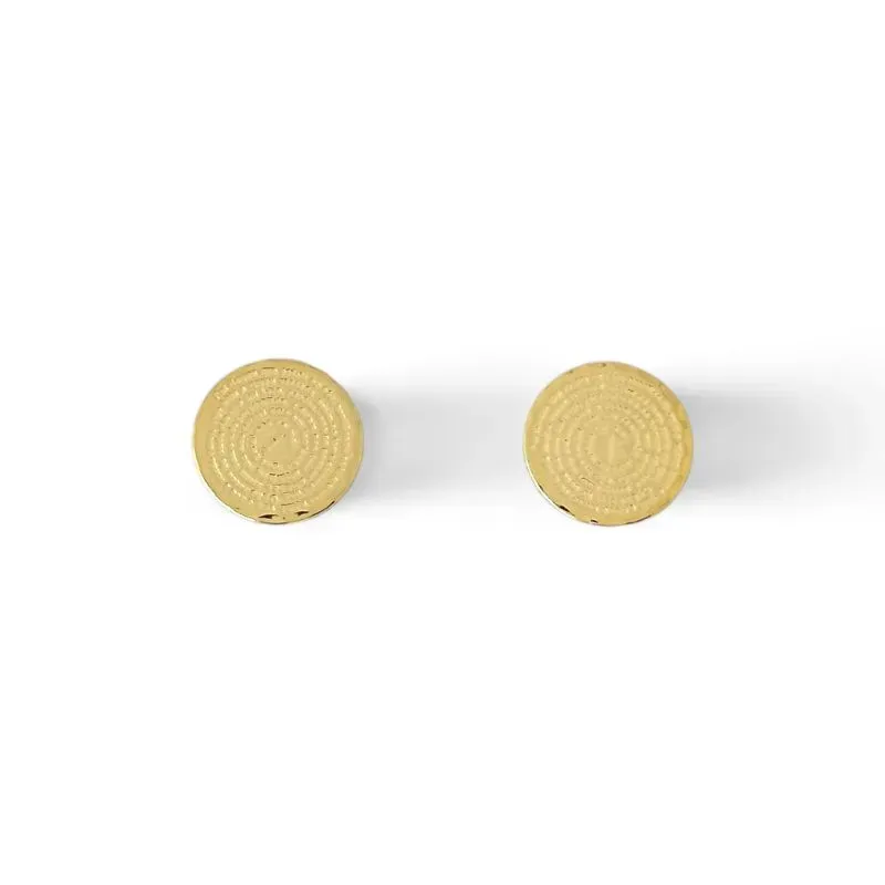 Brinco Medalha de Oração do Pai Nosso Banhado a Ouro 18k