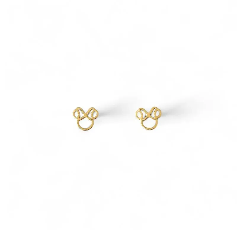 Brinco Minnie Banhado a Ouro 18k Vazado