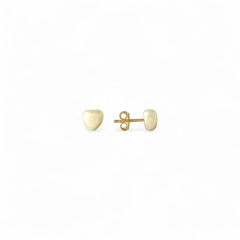 Brinco Pérola em Formato de Coração Banhado a Ouro 18k - 6mm