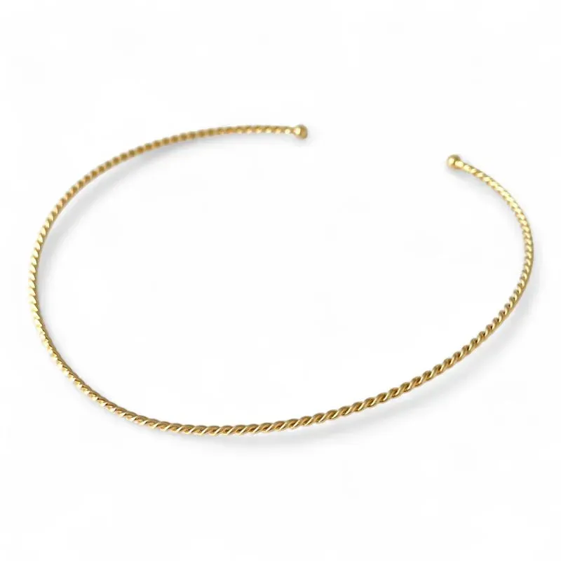 Colar Choker Aro Torcido Banhado a Ouro 18k