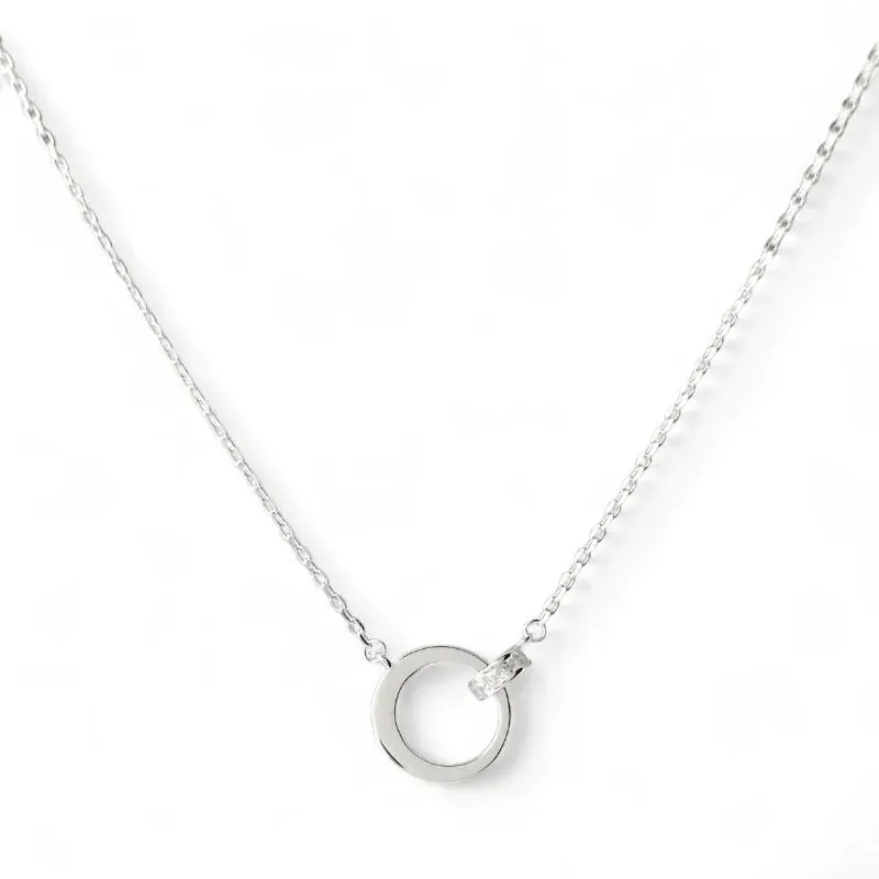 Colar Círculos Entrelaçados Prata 925 com Zircônias