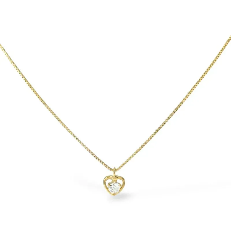 Colar Coração Banhado a Ouro 18k com Zircônias